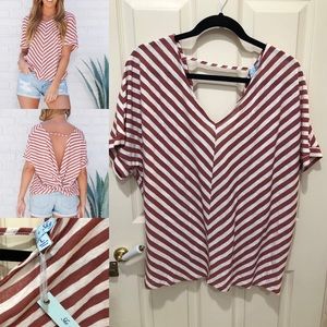 EMILIA STRIPED TWIST BACK TOP > NANAMACS BOUTIQUE